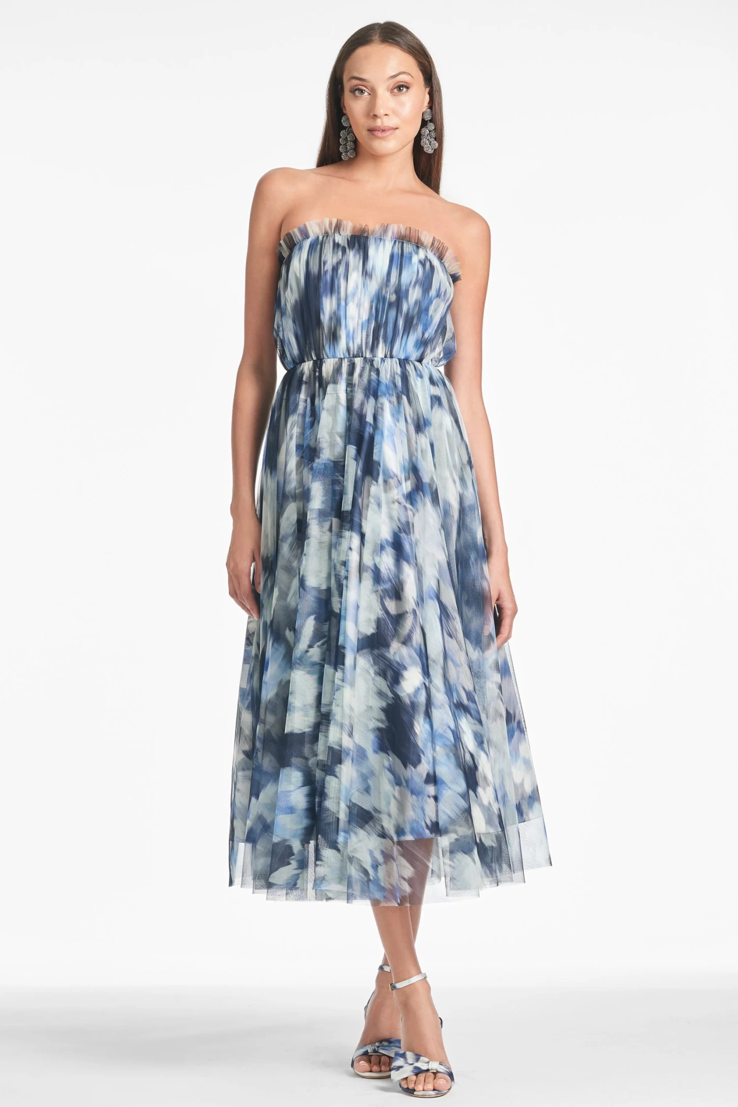 Marni Dress - Blue Ikat Floral 3 Marni Dress - Blue Ikat Floral