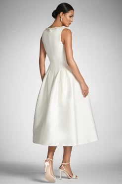Millie Dress - Off White -Feminine Style Shop MILLIEDRESS OFFWHITE BACK