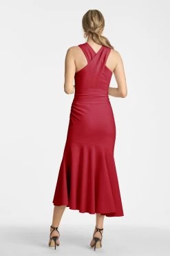 Naomi Dress - Dark Red 9 Naomi Dress - Dark Red -Feminine Style Shop NaomiDress DarkRed Back