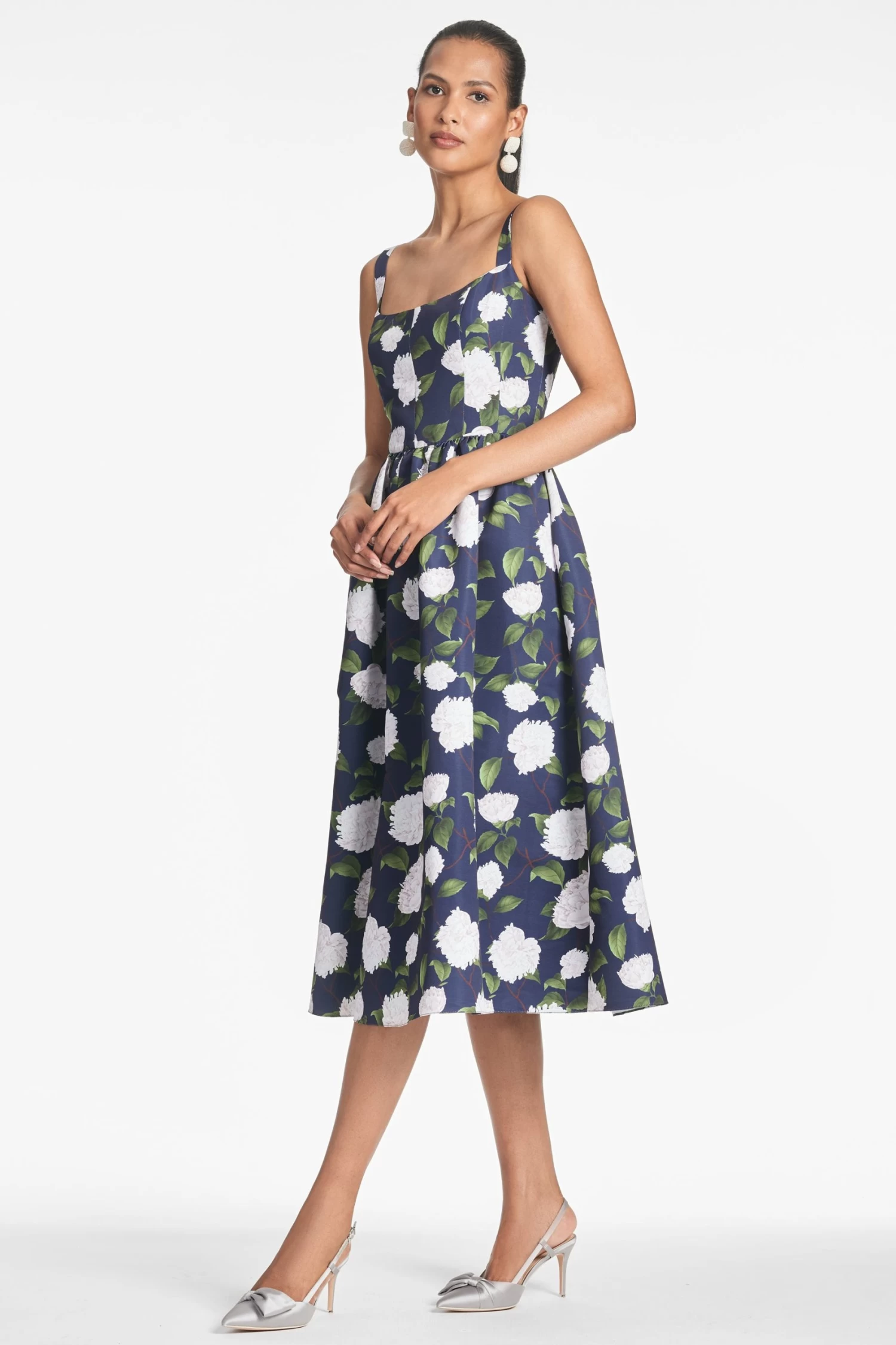 Olena Dress - Navy/Ivory Moonlit Garden 4 Olena Dress - Navy/Ivory Moonlit Garden - Image 2