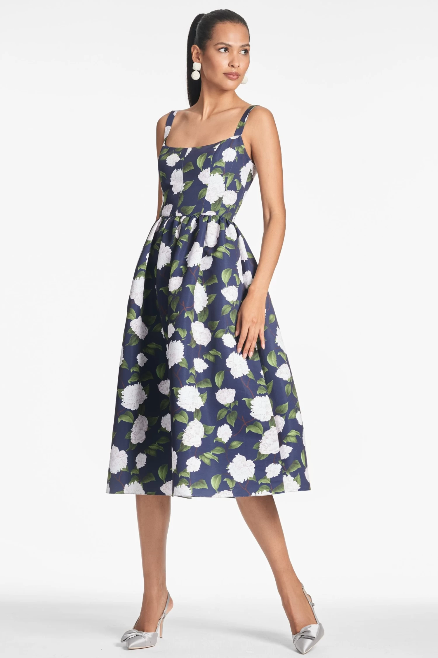 Olena Dress - Navy/Ivory Moonlit Garden 5 Olena Dress - Navy/Ivory Moonlit Garden - Image 3