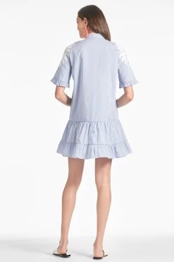 Palma Dress - Pinstripe -Feminine Style Shop PALMADRESS PINSTRIPE BACK