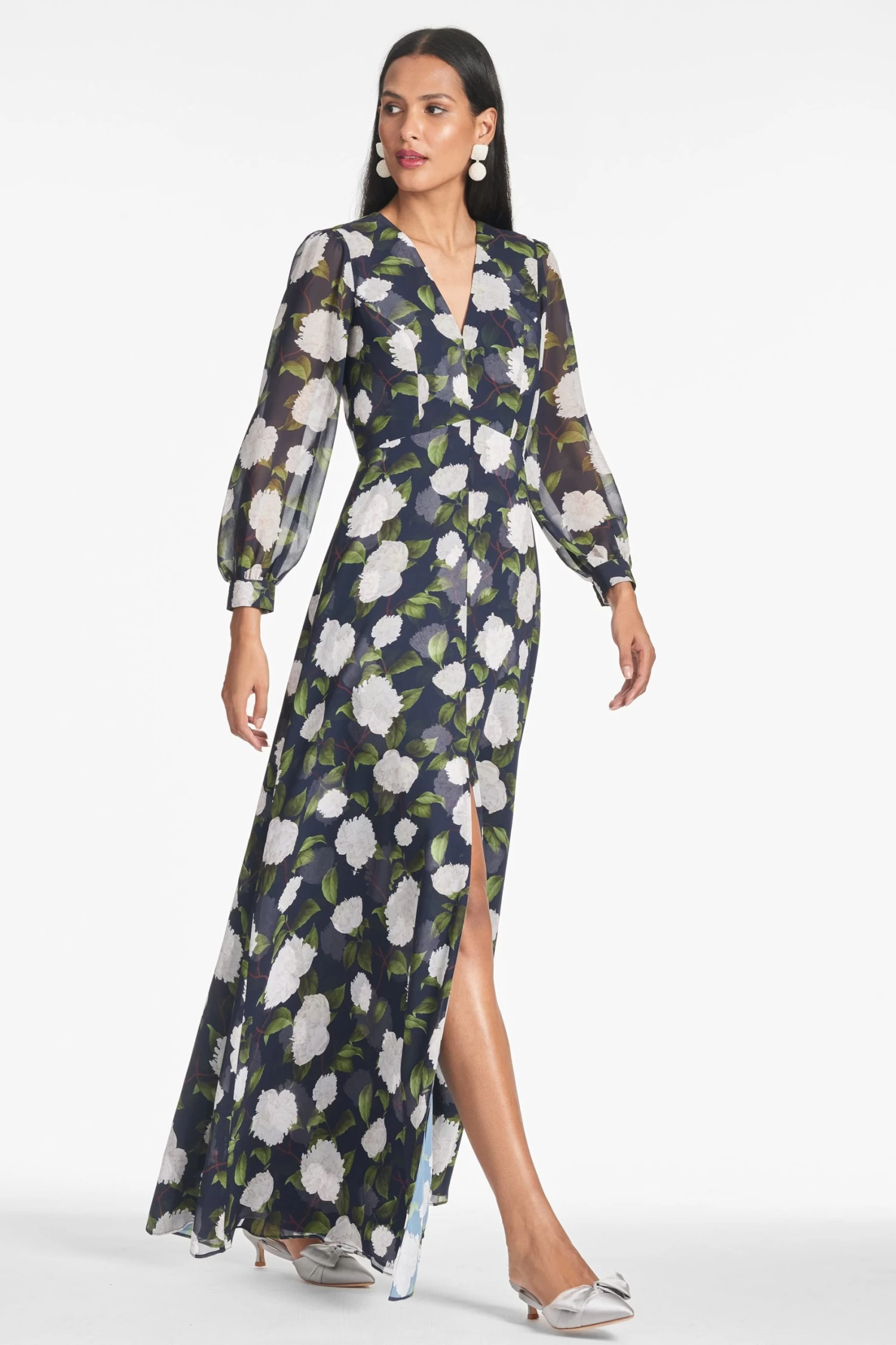 Penny Gown - Navy/Ivory Moonlit Garden 4 Penny Gown - Navy/Ivory Moonlit Garden - Image 2