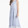 Positano Dress - Pinstripe -Feminine Style Shop POSITANODRESS PINSTRIPE FRONT2