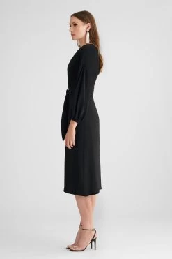 Annie Dress - Black -Feminine Style Shop R21D10 SIDE