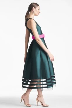 Rani Dress - Forest Green -Feminine Style Shop RANIDRESS FORESTGREEN SIDE