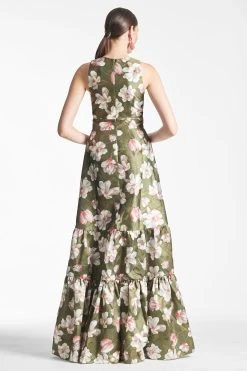 Rori Gown - Moss Magnolia -Feminine Style Shop RORIGOWN MOSSMANGOLIA BACK