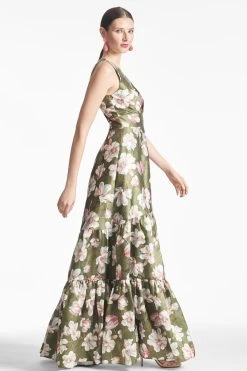 Rori Gown - Moss Magnolia -Feminine Style Shop RORIGOWN MOSSMANGOLIA SIDE
