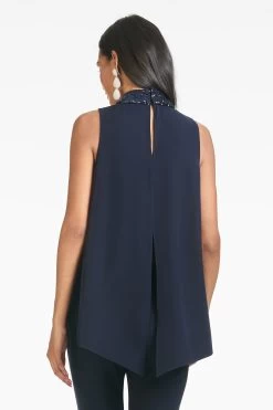 Keaton Top - Midnight -Feminine Style Shop S21T04 401 KEATONTOP MIDNIGHT BACK 1 CROP