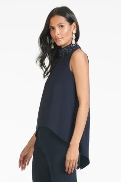 Keaton Top - Midnight -Feminine Style Shop S21T04 401 KEATONTOP MIDNIGHT SIDE 1 CROP