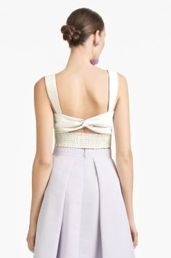 Darcy Top - Ivory - Faille -Feminine Style Shop S221B49 103 DARCYTOP IVORY BACK CROP 522c5a43 ecd7 41b7 b7bc bf36ed100c8a