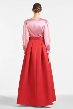 Zoe Gown - Rose/Cherry Red -Feminine Style Shop S221G19 690 ZOEGOWN ROSECHERRYRED BACK