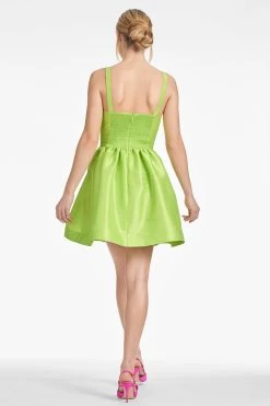 Samira Dress - Electric Lime -Feminine Style Shop SAMIRADRESS ELECTRICLIME BACK