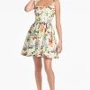 Samira Dress - Giorno Giardino -Feminine Style Shop SAMIRADRESS OROGIARDINO FRONT