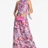Selena Gown - Pink/Periwinkle Dahlia -Feminine Style Shop SELENAGOWN PINKPERIWINKLEDAHLIA FRONT