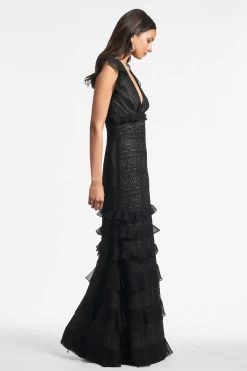 Serafina Gown - Black 8 Serafina Gown - Black -Feminine Style Shop SERAFINAGOWN BLACK SIDE