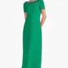 Shiloh Gown - Cadmium Green 2 Shiloh Gown - Cadmium Green -Feminine Style Shop SHILOHGOWN CADMIUMGREEN FRONT