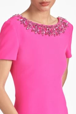 Shiloh Gown - Electric Pink -Feminine Style Shop SHILOHGOWN ELECTRICPINK DETAIL