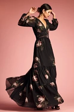 Jules Gown - Noir Blossom -Feminine Style Shop SHOT 13 059