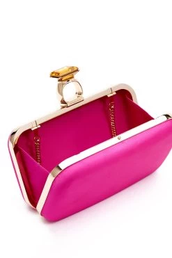 On The Rocks Clutch - Cerise -Feminine Style Shop SHOT 16 419