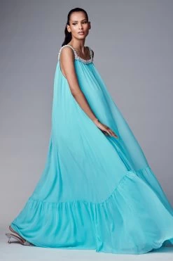 Kami Gown - Swiss Blue -Feminine Style Shop SHOT 20 0053