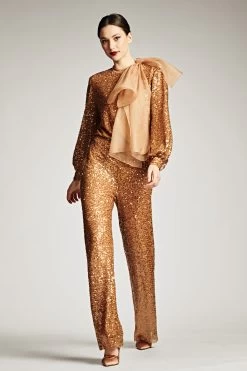 Sequin Bri Pant - Honey -Feminine Style Shop SHOT 24 043 1e37c673 1486 42de 83dd 76e2dda499e6