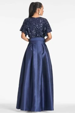 Simone Gown - Night Sky -Feminine Style Shop SIMONEGOWN MIDNIGHT BACK