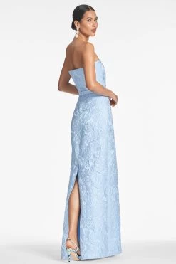Sophia Gown - Ice Blue -Feminine Style Shop SOPHIAGOWN ICEBLUE BACK