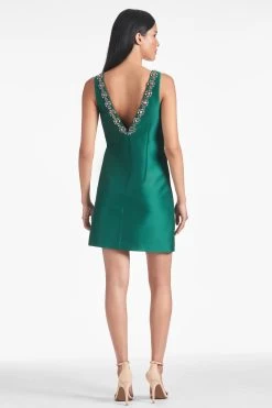Sylvie Dress - Emerald -Feminine Style Shop SYLVIEDRESS EMERALD BACK