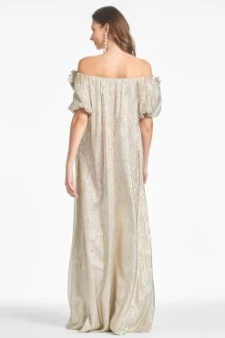 Valentina Gown - Silver -Feminine Style Shop VALENTINAGOWN SILVER BACK