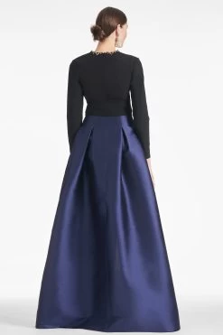 Victoria Gown - Black/Navy -Feminine Style Shop VICTORIAGOWN BLACK BLUE BACK