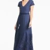 Zefira Gown - Navy -Feminine Style Shop ZEFIRAGOWN NAVY FRONT
