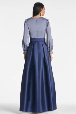 Zoe Gown - Cool Grey/Night Sky 9 Zoe Gown - Cool Grey/Night Sky -Feminine Style Shop ZOEGOWN COOLGREYNIGHTSKY BACK