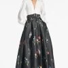 Zoe Gown - Off White/Noir Bouquet 2 Zoe Gown - Off White/Noir Bouquet -Feminine Style Shop ZOEGOWN NOIRBOUQUET FRONT2
