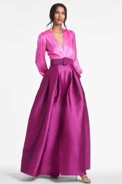 Zoe Gown - Pink/Magenta 7 Zoe Gown - Pink/Magenta -Feminine Style Shop ZOEGOWN PINKMAGENTA FRONT