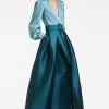 Zoe Gown - Seaglass/Deep Teal -Feminine Style Shop ZOEGOWN SEAGLASSANDDEEPTEAL SIDE2
