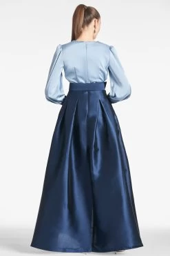 Zoe Gown - Slate/Navy -Feminine Style Shop ZOEGOWN SLATENAVY BACK