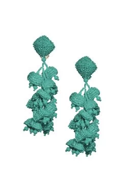 Grapes Earrings - Smooth Beads -Feminine Style Shop recolor green